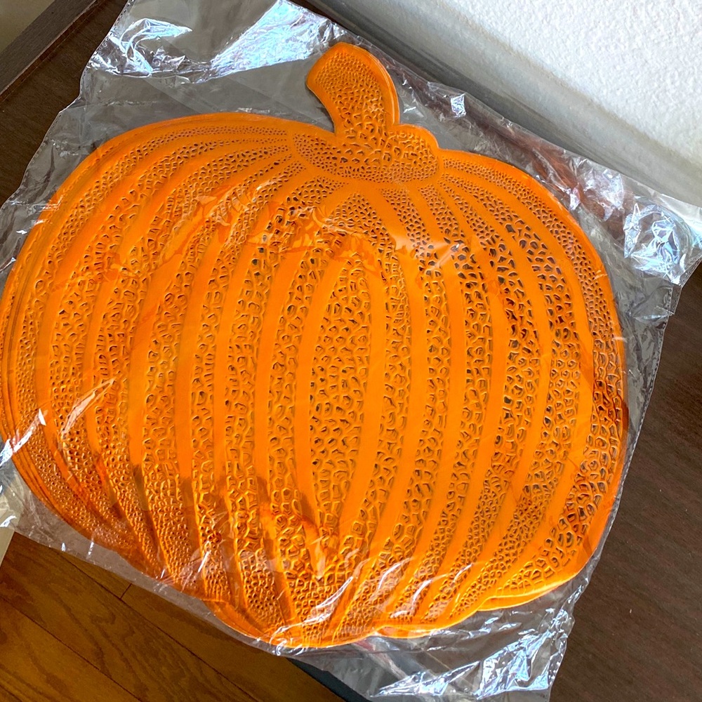Halloween Pumpkin table mat ( Metallic Shine )
